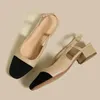 Neue Sommer Damen Sandalen Elegante Mittlere Ferse Zehen Pantoletten Bequeme Büro Damen Schuhe