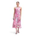 Cocktailkleid VERA MONT "Vera Mont Damen Cocktailkleid mit Rundhalsausschnitt", Damen, Gr. 36, Normalgrößen, pink (cream, pink), Satin, Obermaterial: 100% Polyester recycelt. Futter: 100% Polyester., festlich, figurumspielend lang, Rundhals, ohne...