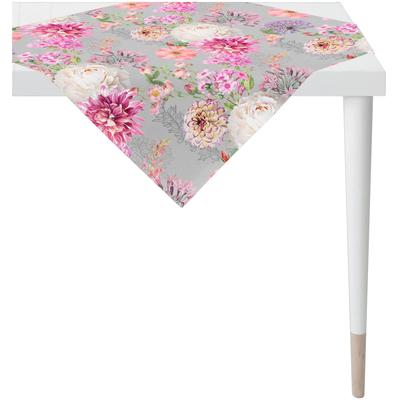 Mitteldecke APELT "6748", grau (grau, rosé), B:88cm L:88cm, Baumwolle, Polyester, Tischdecken Image