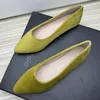 Damen-Designer-Schuhe, schlichte Schuhe, spitze Zehenpartie, weiche Sohle, Slip-On, grüne Wein-Flats, große Größen, Größen 48, 33, 47, Ballett-Schuhe, gut gefertigt, rutschfest