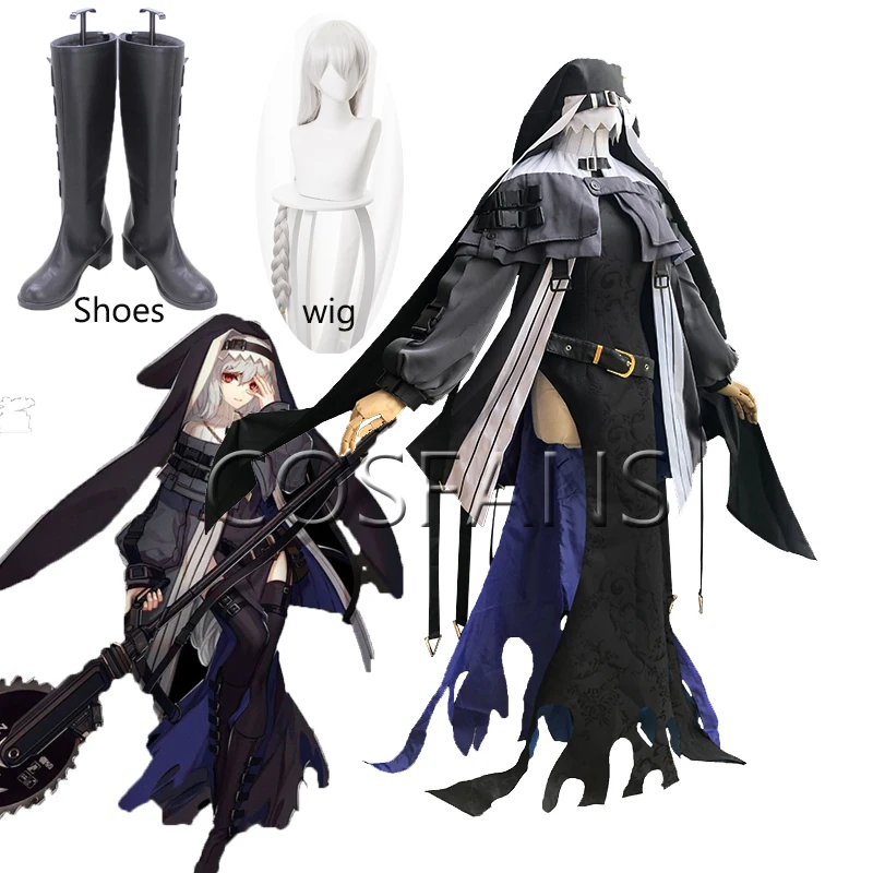 Anime! Arknights Gespenst AnLiu Haut Kambrium Mode Spiel Schlacht Anzug Original Nonne Uniform Cosplay Kostüm Halloween Perücken schuhe