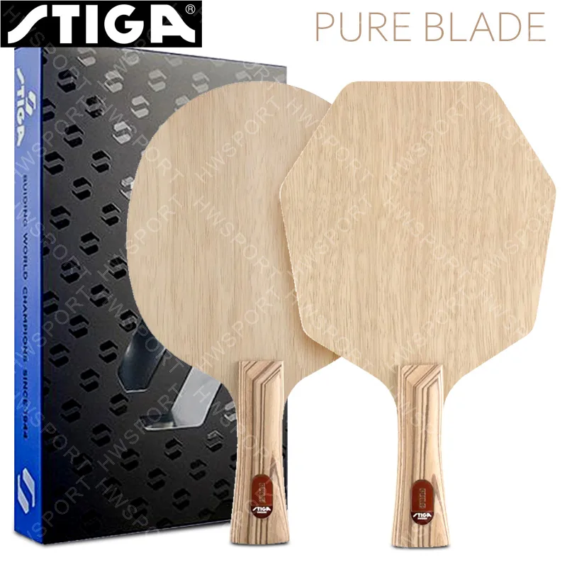 STIGA Pure Table Tennis Blade 7-lagiges Holz OFF Ping Pong Blade Cybershape 2 Limba 5 Ayous Made in Sweden Image