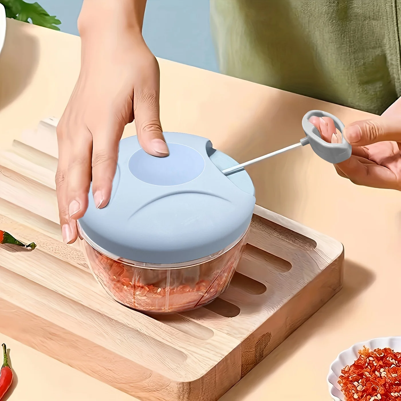 Manueller Mini-Knoblauchstampfer – perfekt zum Hacken, Drücken von Knoblauch und Ingwer, ein kleines Küchenwerkzeug, Knoblauchbrecher Image