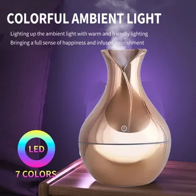 USB Elektrischer Aroma Ätherisches Öl Diffusor Mini Air Home Luftbefeuchter Ultraschall Aroma Diffusor Cool Mist Maker 7-Farben-LED-Licht