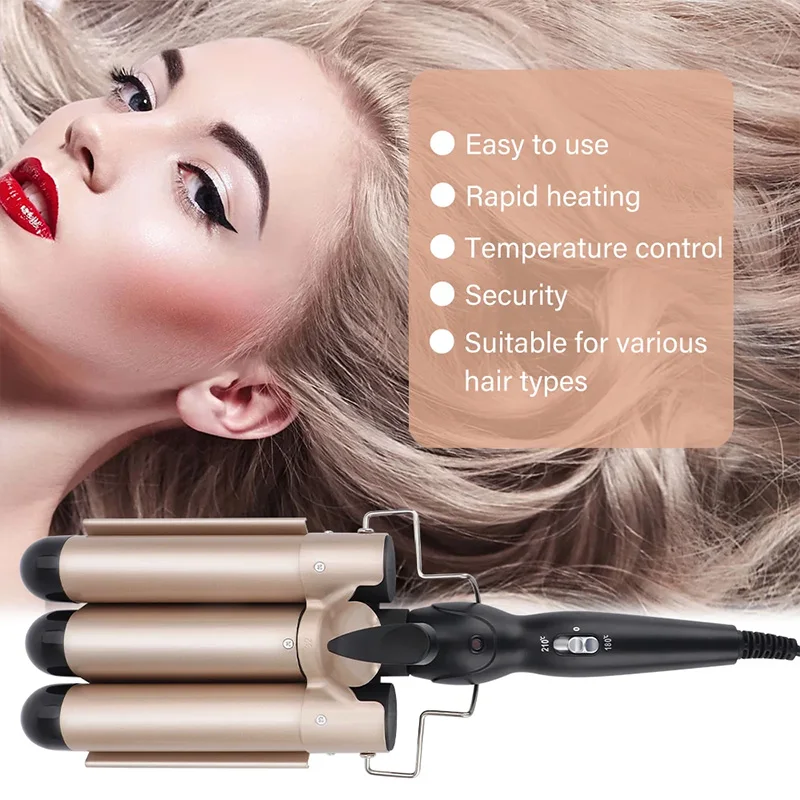 Profession elle 3 Eimer Big Wave Magic Titan Locken wickler elektrische ptc tragbare nach Hause schnell erhitzende Haars tange Locken wickler Image