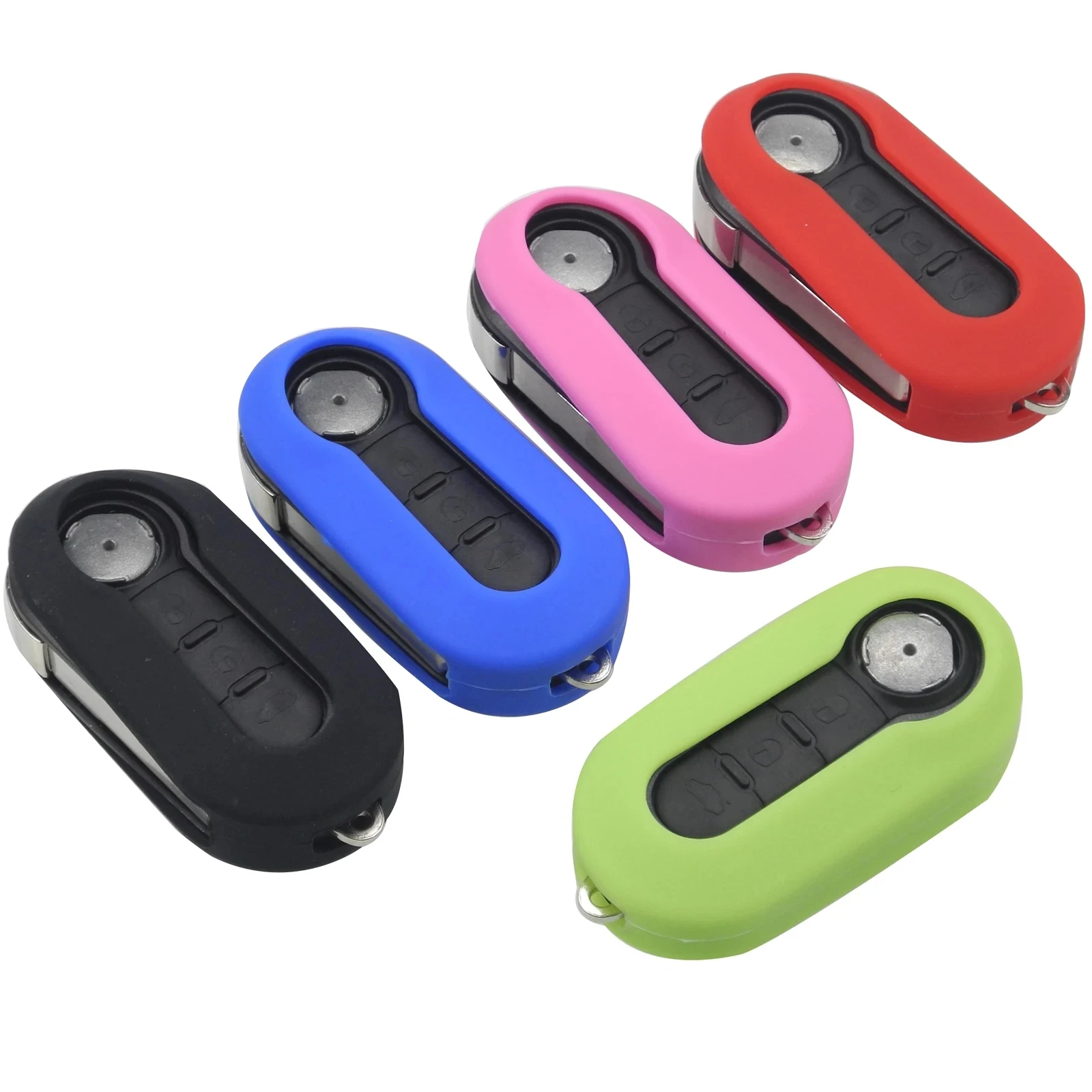 1PC Silikon Auto Flip Schlüssel Fall Abdeckung Für Fiat Ducato 500 500L Panda Grande Punto Lancia Musa Auto Shell Fob schlüsselbund Zubehör Image