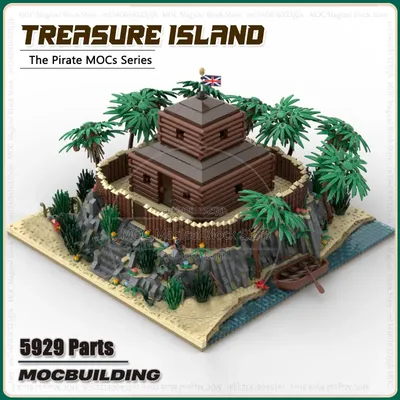 Treasure Island MOC Baustein The Stockade Film Display Modell Technologie Ziegel Schloss Architektur Sammlung Spielzeug Geschenke Image