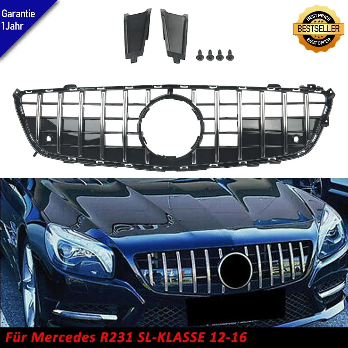 Vorderer Racing Facelift-Gitter für Mercedes-Benz R231 SL-Klasse SL550 500 450 2017–2020 GT-Kühlergrill vertikal Image