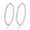 1 Paar 5mm Moissan ite S925 Sterling Silber große Creolen für Frauen und Männer Unisex Hip Hop Bling vereist Rapper Schmuck