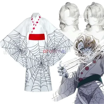 Anime Dämon-Slayer Yaiba Spinne Rui Bruder Cosplay Kostüm Perücken Halloween Kostüme Party Kleid Kleidung Image