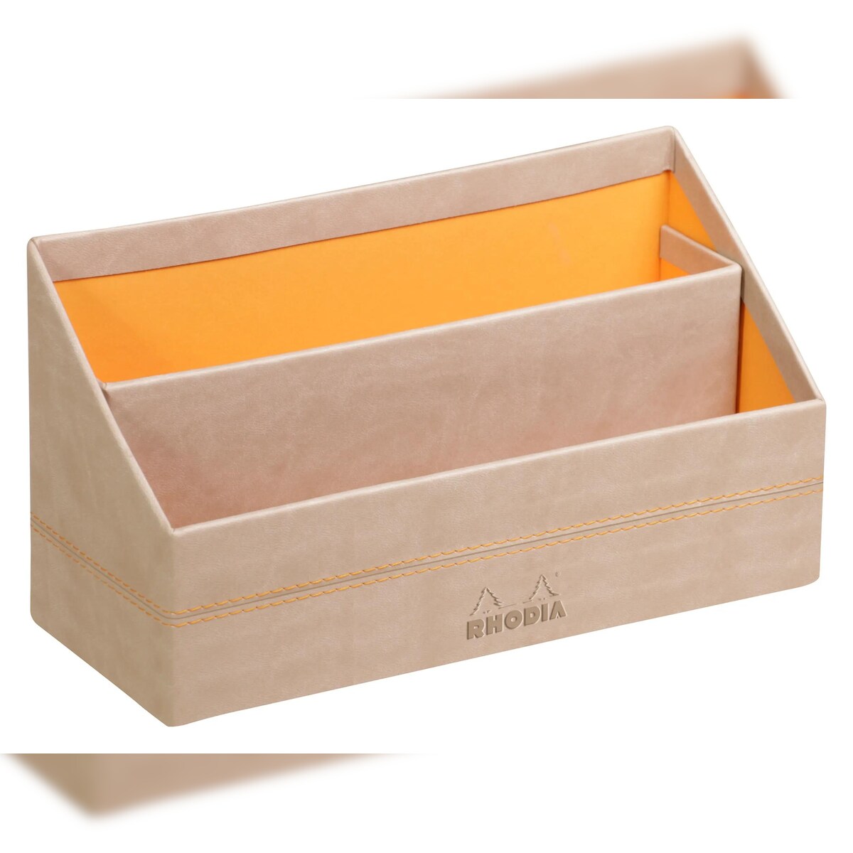 Rhodiarama Briefständer aus Kunstleder, 25x10x14 cm - Beige 318845C Image