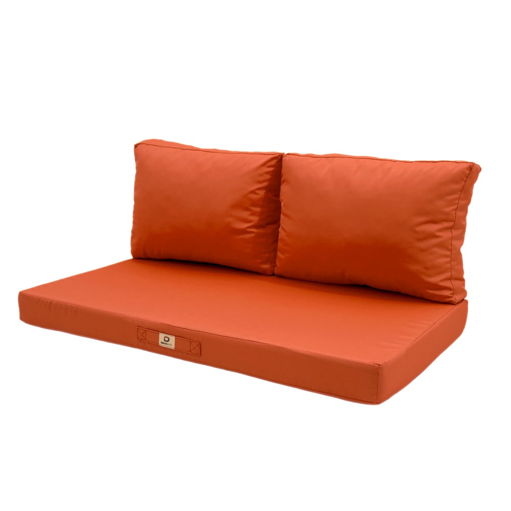 Coussins pour salon de jardin déhoussable 120x60cm Orange