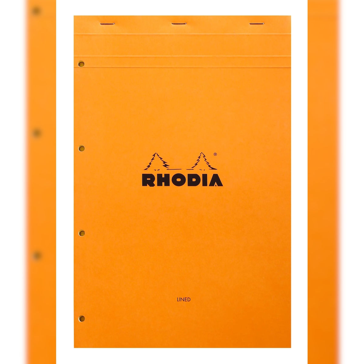 Rhodia 5x Gehefteter Notizblock Rhodia No.20 A4+, 80 Blatt gelb liniert mit Rand 80g - Orange 119660C Image