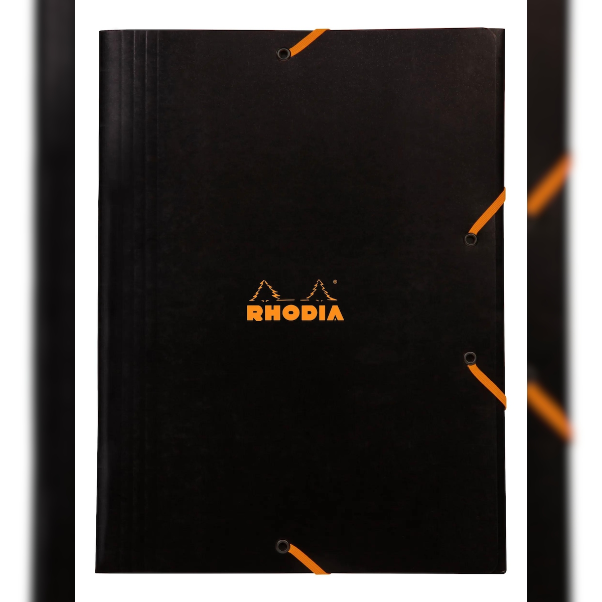 Rhodia 5x Rhodia-Sammelmappe aus Karton, mit Gummizug und 3 Klappen, 24x32cm - Schwarz 24329C Image