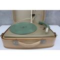 Giradischi Philips vintage, giradischi portatile anni '50, autentico dispositivo audio musicale retrò, sistema audio analogico classico in vinile, pia