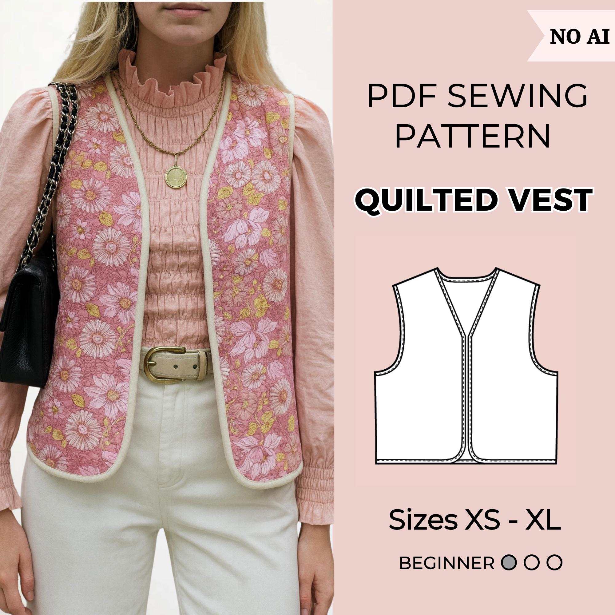 Modello di cucito per gilet / Modello di cucito in PDF / Modello di top con cravatta / Modello di cucito per top / Modello di cucito per donna / Gilet