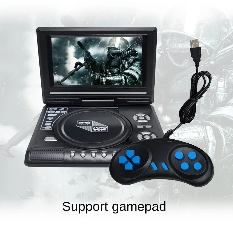Top 7.8 pouces Portable maison voiture lecteur DVD VCD CD jeu TV lecteur USB Radio adaptateur Support FM Radio réception-prise ue