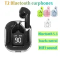 Cuffie wireless T2 TWS Auricolari con potenza a LED Display digitale Cuffie Suono stereo Compatibile con Bluetooth 5.3 per Xiaomi