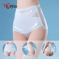 Flarixa Mutandine ultra sottili in seta di ghiaccio Slip a vita alta senza cuciture per donna Intimo modellante per il controllo della pancia Pantaloni modellanti Lingerie femminile