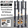 BUCKLOS Forcella pneumatica invertita a doppia corona 26/27.5/29 pollici DH MTB Forcella a sospensione pneumatica 15*110mm Boost Forcella E-bike Downhill Bike Parti