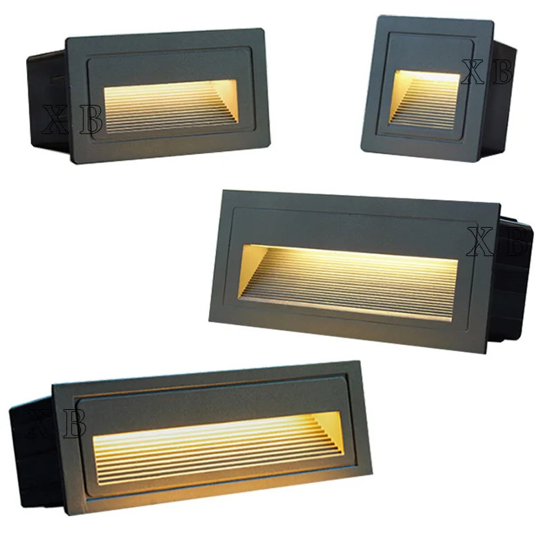 Lampada da parete a LED dimmerabile Lampada da scala in alluminio Lampada da incasso a LED Lampada da parete ad angolo AC85-265V Lampada da parete DC12V 3W 5W 10W