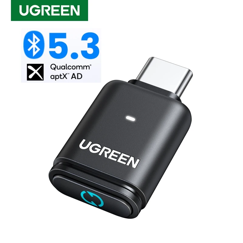 UGREEN USB C Tipo-C Trasmettitore Bluetooth 5.3 aptX HD AD Adattatore audio per PC PS5 PS4 Nintendo Switch Auricolare Altoparlante Microfono