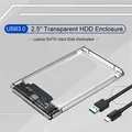 Custodia per disco rigido esterno USB 3.0 da 2,5 pollici SATA a USB3.0 UASP Custodia per disco rigido portatile trasparente 2T HDD trasparente senza attrezzi