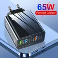 Caricabatterie rapido da 65w testa di ricarica Mobile Pd Plus caricatore Multi interfaccia da viaggio 3usb 3.1A per adattatore Samsung Xiaomi Iphone Eu Us