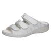 Pantolette WALDLÄUFER "Gunna", Damen, Gr. 8,5 (42,5), weiß, Nubukleder, metallic, klassisch, Schuhe, Keilabsatz, Sommerschuh, Schlappen in bequemer Schuhweite G