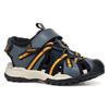 Sandale GEOX "J BOREALIS BOY", Kinder, Gr. 32, blau (navy, orange), Synthetik, Textil, sportlich, Schuhe, Trekking Sandale, Klettschuh mit zusätzlichem Fersen-Klettverschluss
