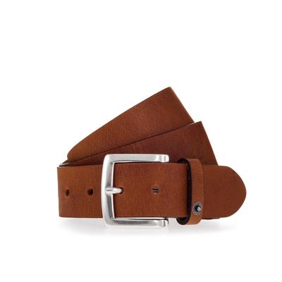Ledergürtel MUSTANG, Damen, Gr. 95, braun (cognac), Leder, unifarben, casual,klassisch, Gürtel, Mit Druckknopf-Applikation auf der Schlaufe, 4 cm Image