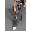 Jerseyhose KANGAROOS, Damen, Gr. 34, N-Gr, schwarz-weiß (schwarz, sanftes weiß), Jersey, Obermaterial: 95% Viskose, 5% Elasthan, gestreift, casual, figurumspielend extralang, Hosen, gestreift mit weitem Beim - NEUE KOLLEKTION
