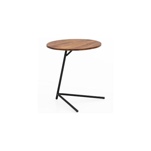 KADIMA DESIGN Beistelltisch 40x46x40cm Sheesham Holz Metall Couchtisch, Industrial Style Echtholz Tischchen Wohnzimmer, Holztisch Sofatisch Metallbeine,