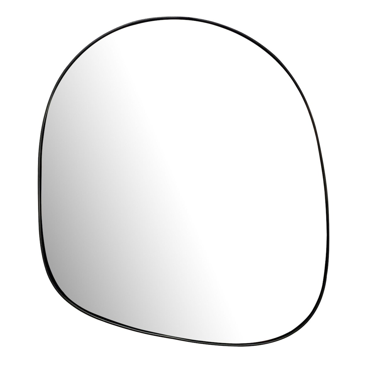 KADIMA DESIGN Wandspiegel Asymmetrisch 53x60 cm Metall Design Hängespiegel Schwarz, Eisen Dekospiegel Unförmig mit Rahmen, Spiegel Wand Groß, Flurspiegel Image