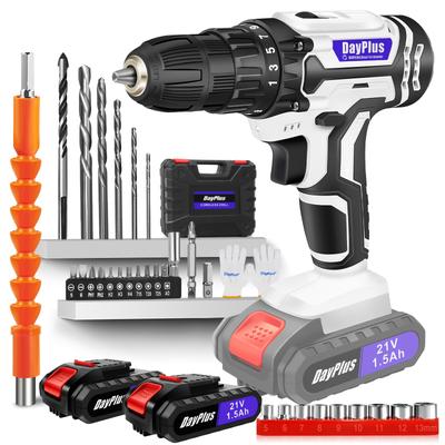 TEMU 21v Cordless Power Drill Driver Electric Screwdriver Tools Kit, 2 Variable Speed 25+1 Torque Setting, 29pcs Drill/driver Bits Image