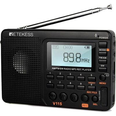 V115 Tragbares Radio, kleines wiederaufladbares Radio, FM AM SW, Batterie- und Netzbetrieb, Image