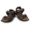 Sandale PANAMA JACK "Salton", Herren, Gr. 44, braun (dunkelbraun), Nappaleder, vintage, casual, Schuhe, Sommerschuh, Klettschuh, Outdoorsandale mit Softfußbett