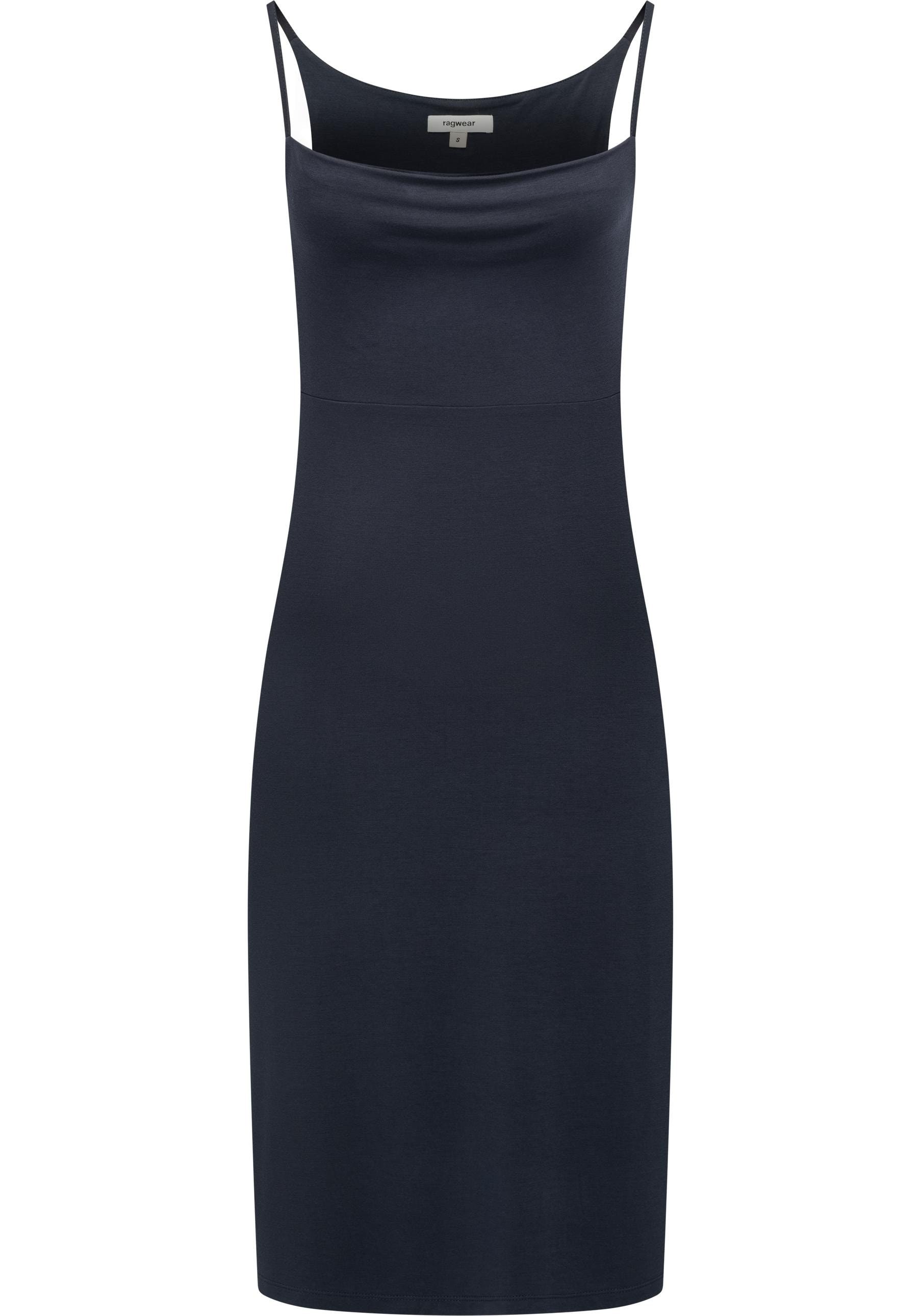 Sommerkleid RAGWEAR "Saturia", Damen, Gr. M (38), Normalgrößen, blau (navy), Material: 48% Viskose, 47% Polyester, 5% Elasthan, figurumspielend knieumspielend, Wasserfallausschnitt, Ärmel ohne Ärmelschlitz, Kleider Sommerkleid, Knielanges, leichtes...