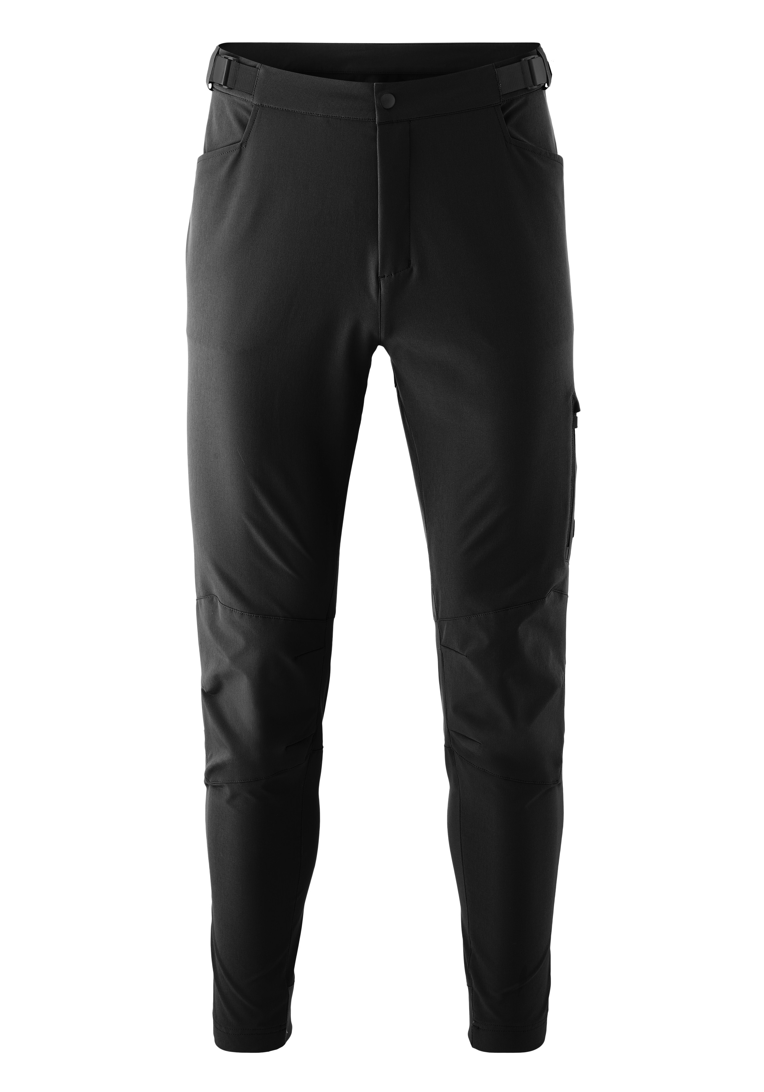 Fahrradhose GONSO "TRAIL PANTS M", Herren, Gr. S, Normalgrößen, schwarz, 85% Polyester (recycelt), 10% Elasthan, 5% Polyamid, Hosen, Herren MTB-Hose ohne Sitzpolster, lange Radhose, verstellbarer Bund Image