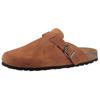 Clog MAN'S WORLD, Herren, Gr. 44, braun (cognac), Veloursleder, klassisch, Schuhe, Schlappen, Sommerschuh, Hausschuh mit vorgeformtem Fußbett