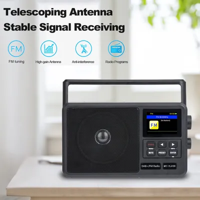 Handheld-FM-Radio, tragbares Handradio, Multifunktions-FM-Radio, WiFi DAB+, kabelloses Radio, unterstützt Wecker und Schlafeinstellung