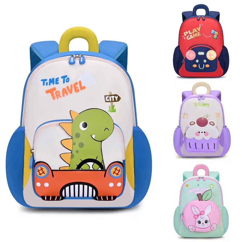 3D niedliche Cartoon-Kleinkind-Rucksäcke für Jungen und Mädchen, Baby-Vorschul-Reiserucksack, Kindergarten, Mini-Schultasche, Büchertasche Image