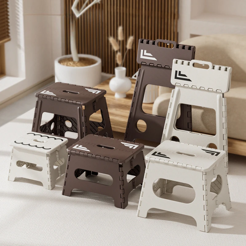 JIAYUAN Klapphocker, tragbarer, verdickter ABS-Minikhocker mit Sicherheitsschloss, rutschfestes Design, für Outdoor-Reisen, Zuhause, Kinder und Erwachsene Image