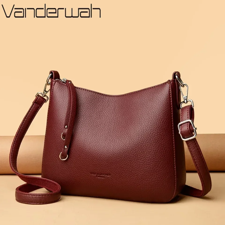 Echte Marke frauen Weiche PU Leder Schulter Umhängetaschen Luxus Handtaschen Designer Damen Messenger Pendeln Sac EIN Haupt Image
