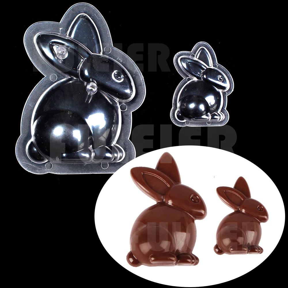 3d Ostern Kaninchen Schokoladen form Süßwaren Werkzeuge Kuchen dekorieren Backen Süßigkeiten Form Polycarbonat Schokoladen form Image