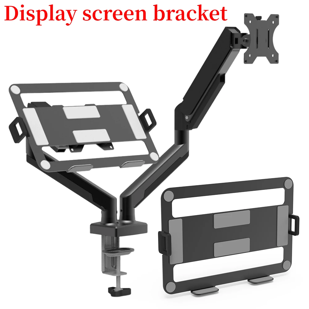 Dualer Monitorständer mit C-Klemme, erweiterbare Displayhalterung, fasst bis zu 19,8 Pfund. Monitorarm-Schreibtischhalterung für das Heimbüro Image