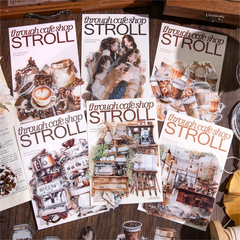 JIANQI 30 teile/paket Kaffee thema Aufkleber Junk Journal Kreative Schreibwaren DIY Deco Aufkleber Scrapbooking Liefert Image