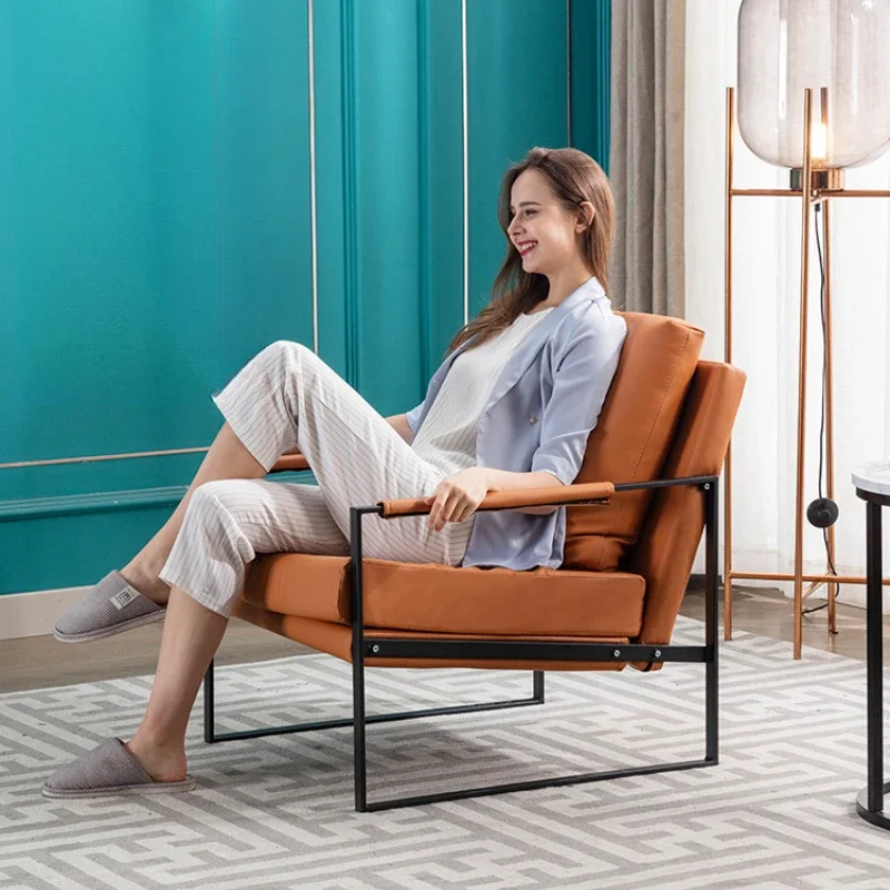 Nordic einzigen faul Sofa italienischen Licht Luxus Schmiedeeisen Freizeit Stuhl Balkon Schlafzimmer Wohnzimmer Sofa Stuhl Image