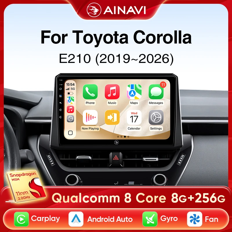 Ainavi Autoradio für Toyota Corolla 2019 2020 2021 2023 2024 2025 E210 Drahtlose Carplay Android Auto 4G Auto Multimedia BT Stereo Image