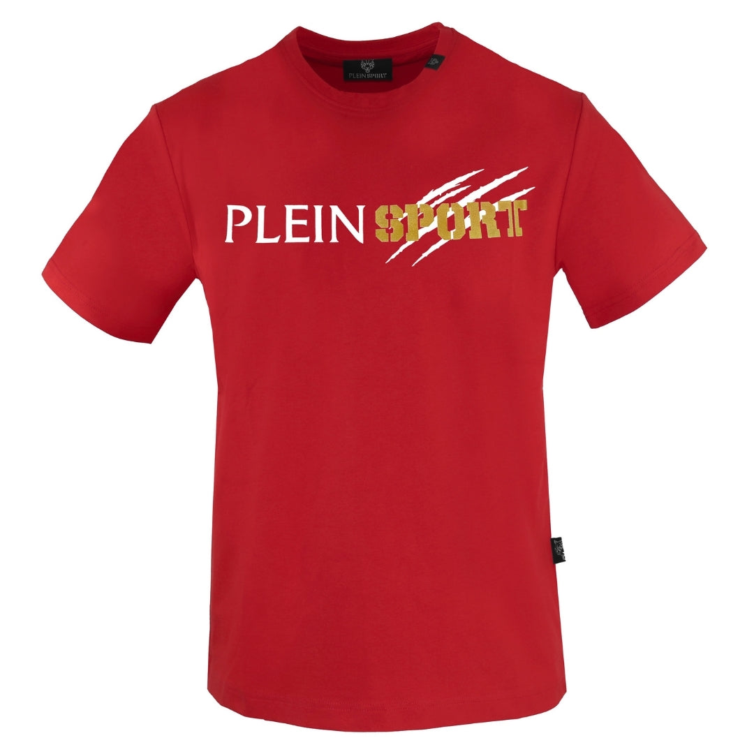 Plein Sport T-Shirt mit zerkratztem Logo in Rot Image